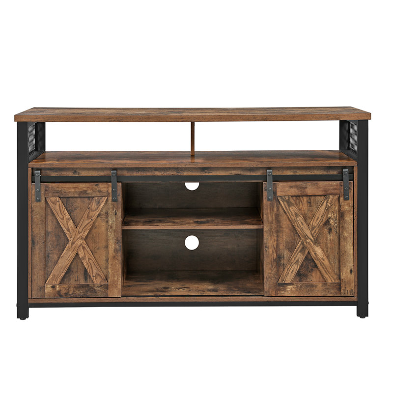 Millwood Pines VASAGLE TV Stand With Sliding Barn Doors, Media Centre